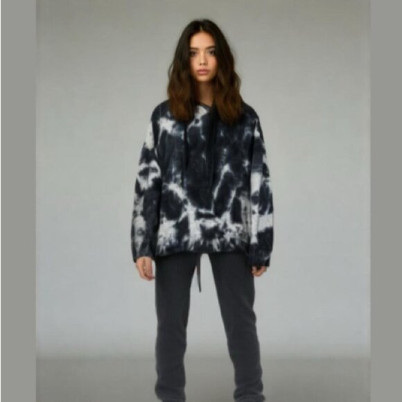 ZARA Black Tie Dye Hoodie Medium​ - Picture 1 of 11